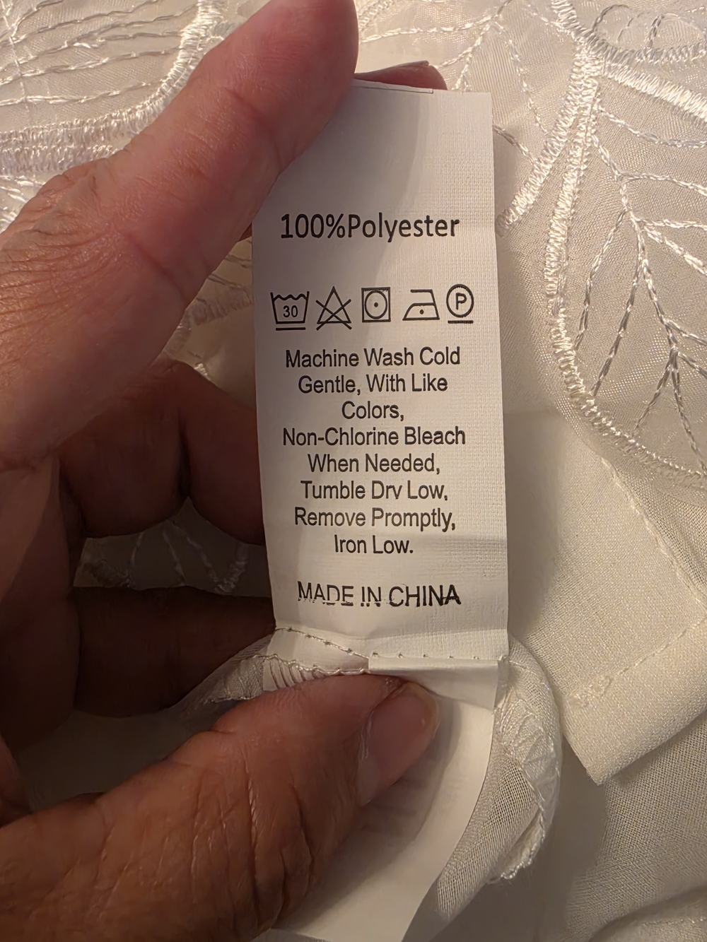 White Embroidered Floral Sheer Button-Front Blouse - Picture 7 of 8